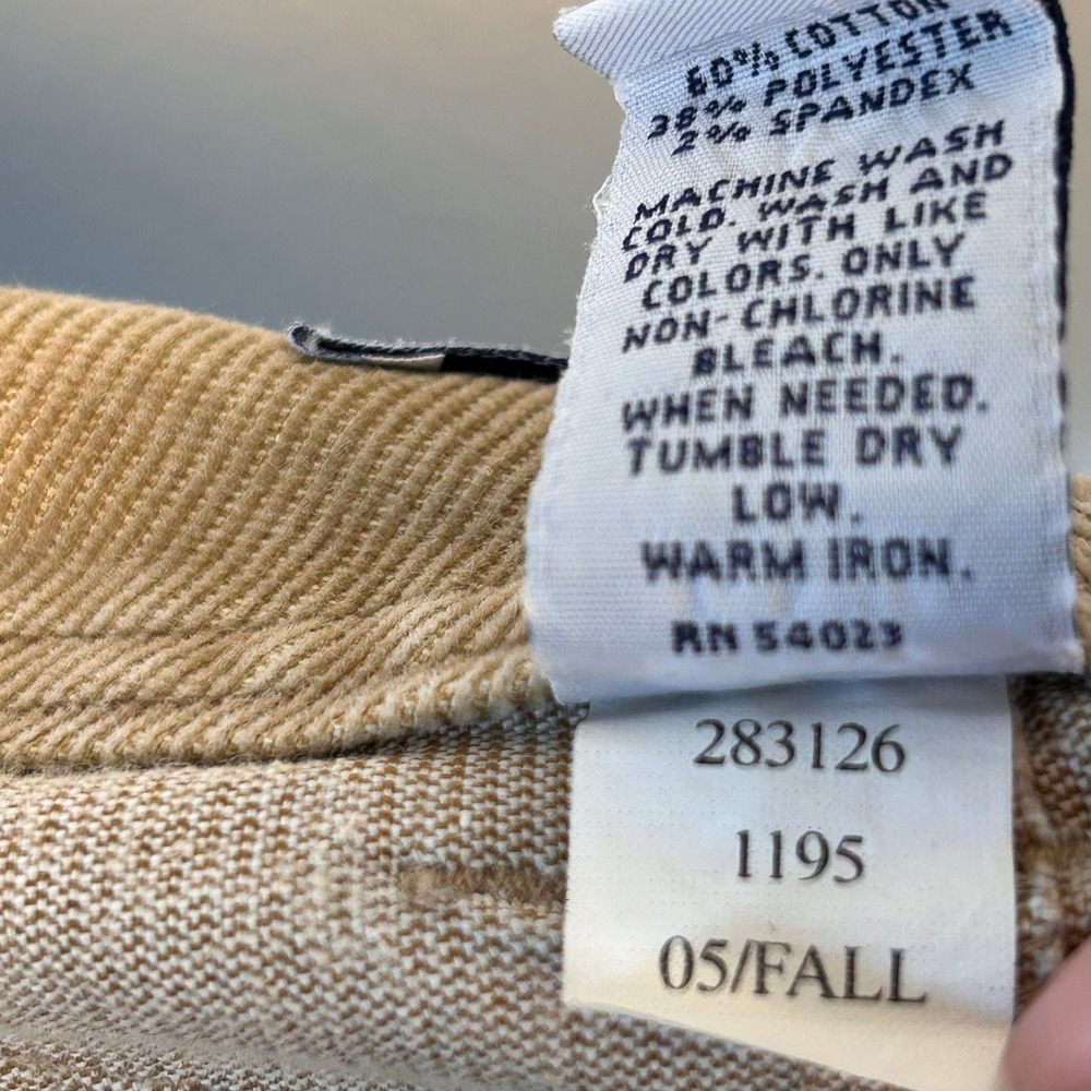 Gap Tan Khaki Corduroy Mini Skirt Stretch Double Button Size 10 Fall - Picture 3 of 8